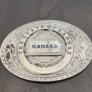 Silver Kansas Belt Buckle